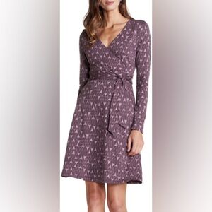 Toad & Co cue faux wrap dress organic cotton blend M